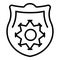 Police badge icon outline vector. Handcuff jail