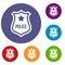 Police badge icons set