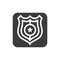 Police black glyph icon. Officer badge. Public navigation. Pictogram for web page, mobile app, promo. UI UX GUI design element.