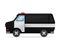 Police black van. Vector illustration on a white background.