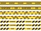 Police black and yellow caution, danger tape, vector illustration