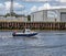 The Police boat cruising down the Rive Yare in the town of Great yarmouth, Norfolk