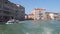 A police boat sailing along the Grand Canal in Venice