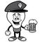 Police Bulb with Beer Illustration