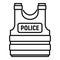 Police bulletproof icon, outline style