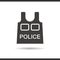 Police bulletproof vest icon. Drop shadow.