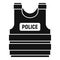 Police bulletproof vest icon, simple style