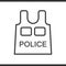 Police bulletproof vest linear icon.