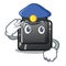 Police button D on a computer mascot