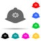 police cap multi color style icon. Simple glyph, flat vector of police icons for ui and ux, website or mobile application