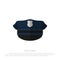 Police cap on white background. Icon of policeman hat
