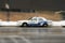 Police car blur effect in american city