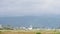 Police car disperse birds on the from the runway strip - Georgia