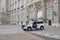 A police car in front of the Palacio Real de Madrid