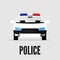 Police car on gray background.