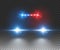Police car light siren in night on transparent. Patrol cop emergency police car flasher