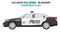 Police car side view. Flat and solid color vector