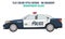 Police car side view. Flat and solid color vector