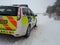 Police Car in the Snow in Scotland