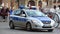 Police car in Warsaw, Police officers always wear uniforms