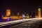 Police Cars and Ambulance on Westminster Bridge, London at Night