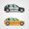 Police cars and taxis