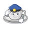 Police coffee character cartoon style