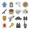 Police color icon set.