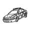 Police Community Liaison car Icon. Doodle Hand Drawn or Outline Icon Style