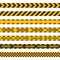 Police Crime Scene Barrier Tape. Seamless Set on White Background. Vector