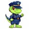 Police crocodile baby cartoon design. Cute crocodile baby police cartoon illustration. Colorful crocodile wearing police suits for