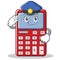 Police cute calculator character cartoon