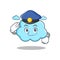 Police cute cloud character cartoon