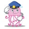 Police cute jellyfish character cartoon