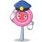 Police cute lollipop character cartoon