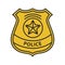 Police detective badge color icon