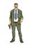 Police detective with a gun, cartoon, character