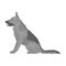 Police dog for detaining criminals. Trained shepherd for prison.Prison single icon in monochrome style vector symbol