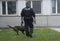 Police dog handler with his dog