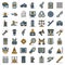 Police equipment icons set vector flat