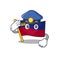 Police flag liechtenstein mascot with isolated character