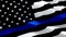 Police Flag Transition waving in wind video footage Full HD.  Thin blue line flag law enforcement symbol. American Flag with Thin