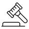 Police gavel icon outline vector. Handcuff crime