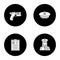 Police glyph icons set