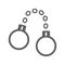Police, gray color handcuffs icon
