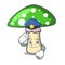 Police green amanita mushroom character cartoon