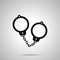 Police handcuffs, simple black icon with shadow