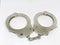 Police handcuffs and white background