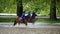 Police on horse enjoying high water in Loire valley