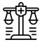 Police judge balance icon, outline style